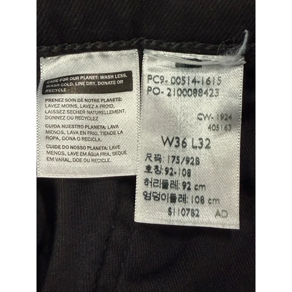 Levis 514 Large E Straight Fit Mens 36x32 Black Denim Jeans (CC8)